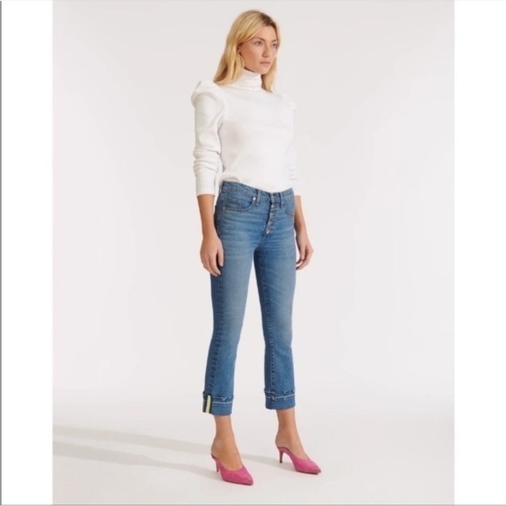 Veronica Beard Carolyn High Rise Baby Boot Medium Wash Jeans Size 27